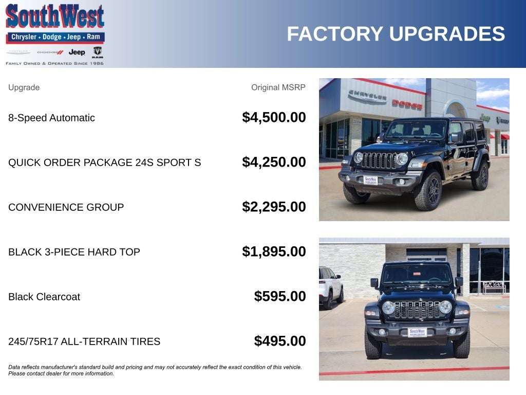 2026 Jeep Wrangler WRANGLER 4-DOOR SPORT S