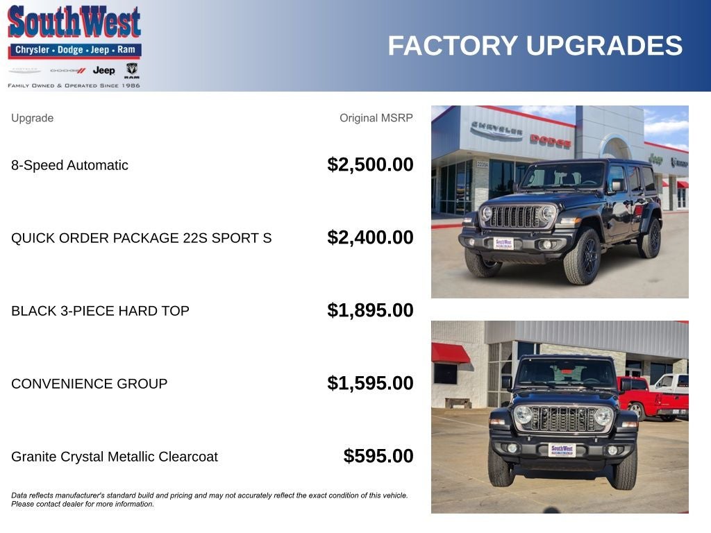 2026 Jeep Wrangler WRANGLER 4-DOOR SPORT S