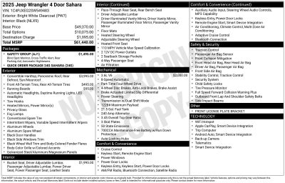 2025 Jeep Wrangler WRANGLER 4-DOOR SAHARA