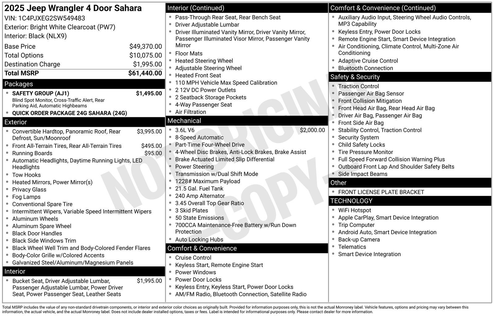 2025 Jeep Wrangler WRANGLER 4-DOOR SAHARA