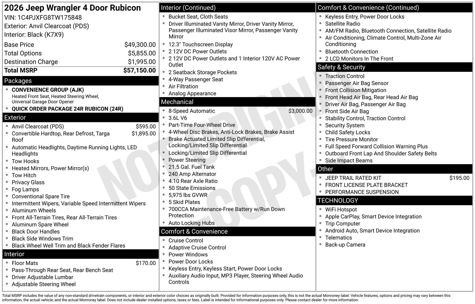 2026 Jeep Wrangler WRANGLER 4-DOOR RUBICON