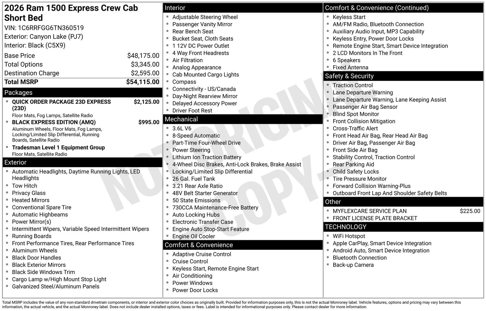 2026 RAM Ram 1500 RAM 1500 EXPRESS CREW CAB 4X4 5'7' BOX