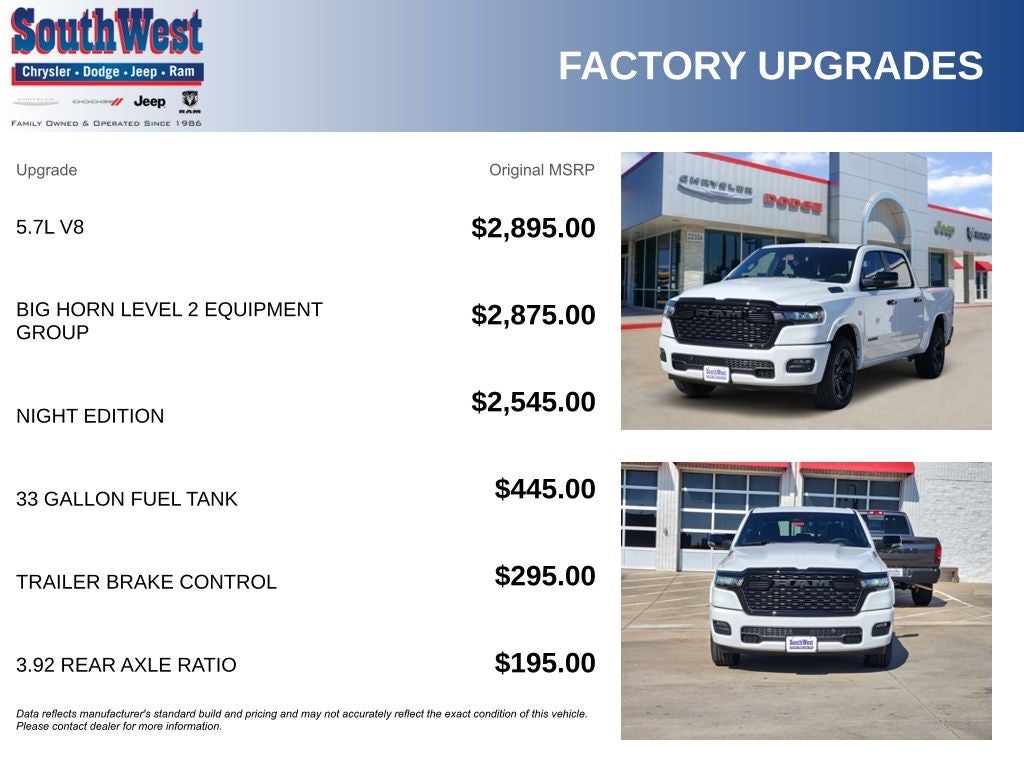 2026 RAM Ram 1500 RAM 1500 LONE STAR CREW CAB 4X4 5'7' BOX