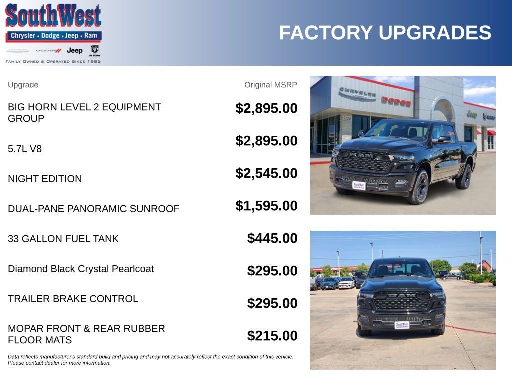 2026 RAM Ram 1500 RAM 1500 LONE STAR CREW CAB 4X4 5'7' BOX