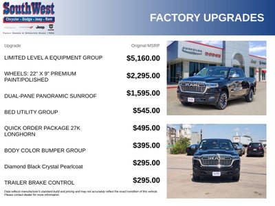 2027 RAM Ram 1500 RAM 1500 LIMITED LONGHORN CREW CAB 4X4 5'7' BOX