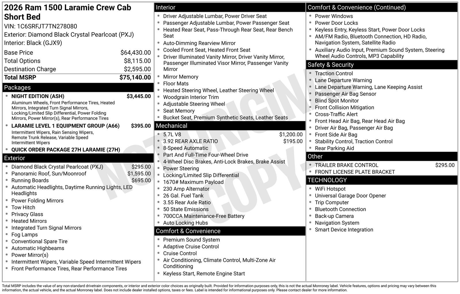 2026 RAM Ram 1500 RAM 1500 LARAMIE CREW CAB 4X4 5'7' BOX