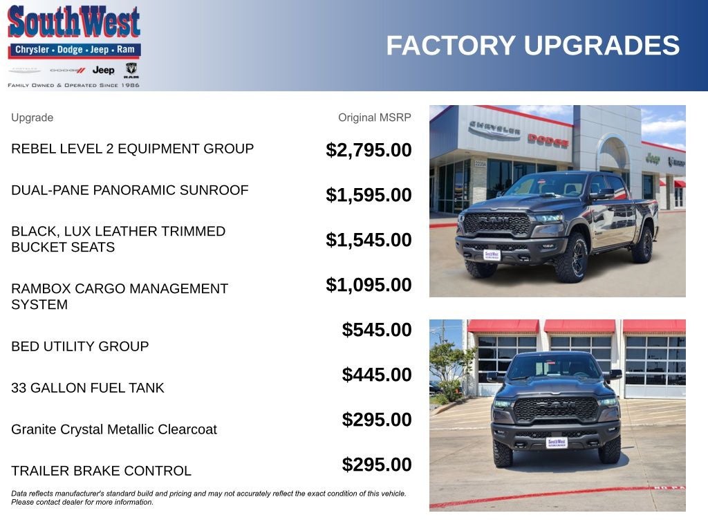 2026 RAM Ram 1500 RAM 1500 REBEL CREW CAB 4X4 5'7' BOX