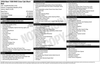 2026 RAM Ram 1500 RAM 1500 RHO CREW CAB 4X4 5'7' BOX