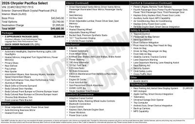 2026 Chrysler Pacifica PACIFICA SELECT