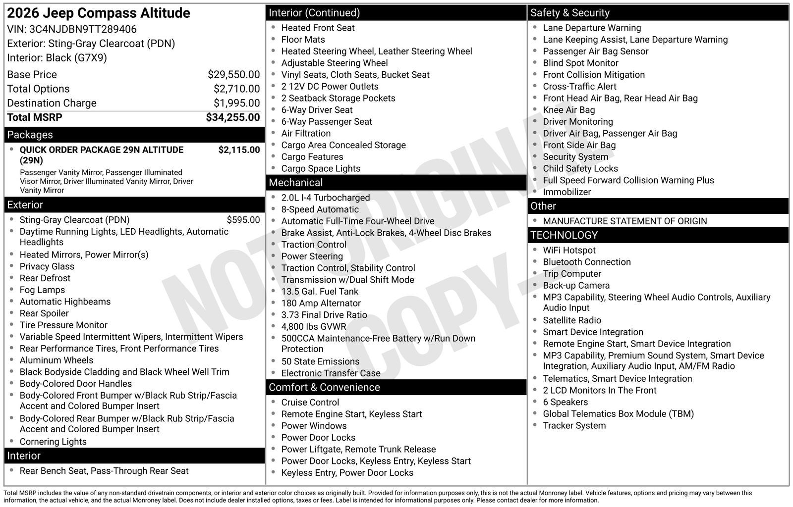 2026 Jeep Compass COMPASS LATITUDE ALTITUDE 4X4
