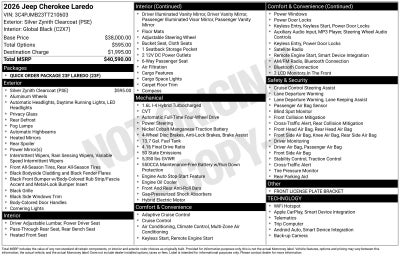 2026 Jeep Cherokee CHEROKEE LAREDO 4X4