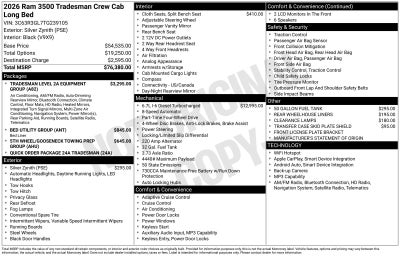 2026 RAM Ram 3500 RAM 3500 TRADESMAN CREW CAB 4X4 8' BOX