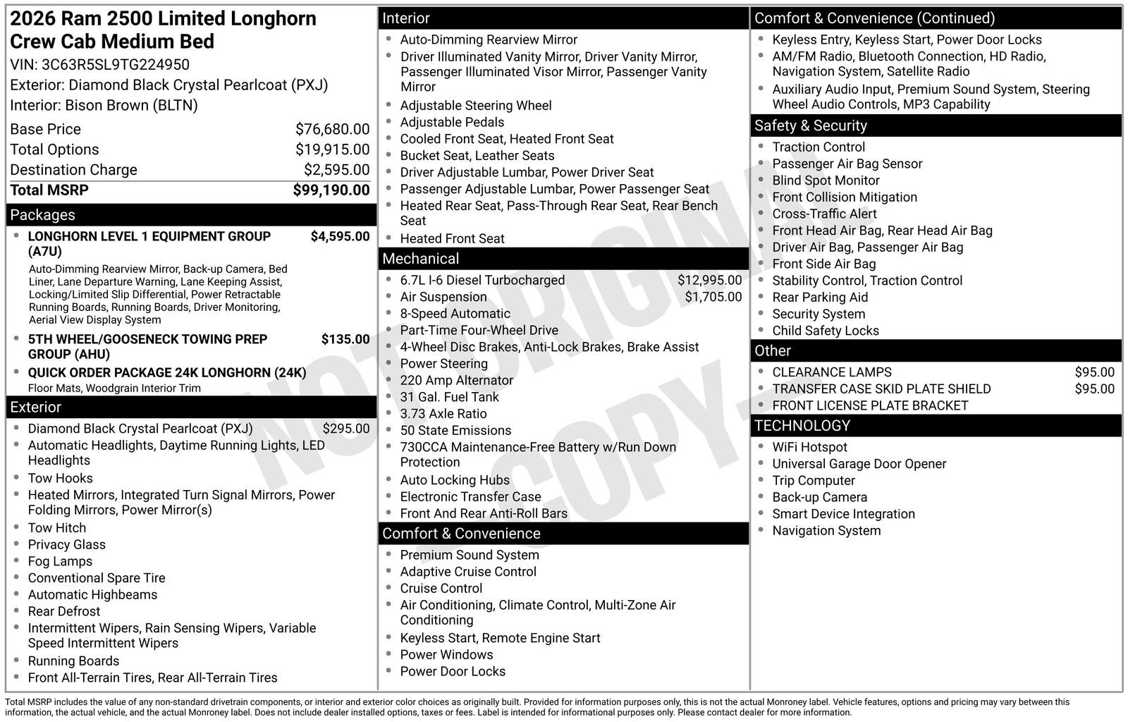 2026 RAM Ram 2500 RAM 2500 LIMITED LONGHORN CREW CAB 4X4 6'4' BOX