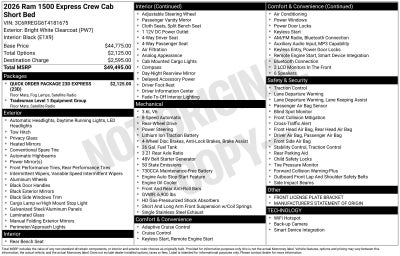 2026 RAM Ram 1500 RAM 1500 EXPRESS CREW CAB 4X2 5'7' BOX