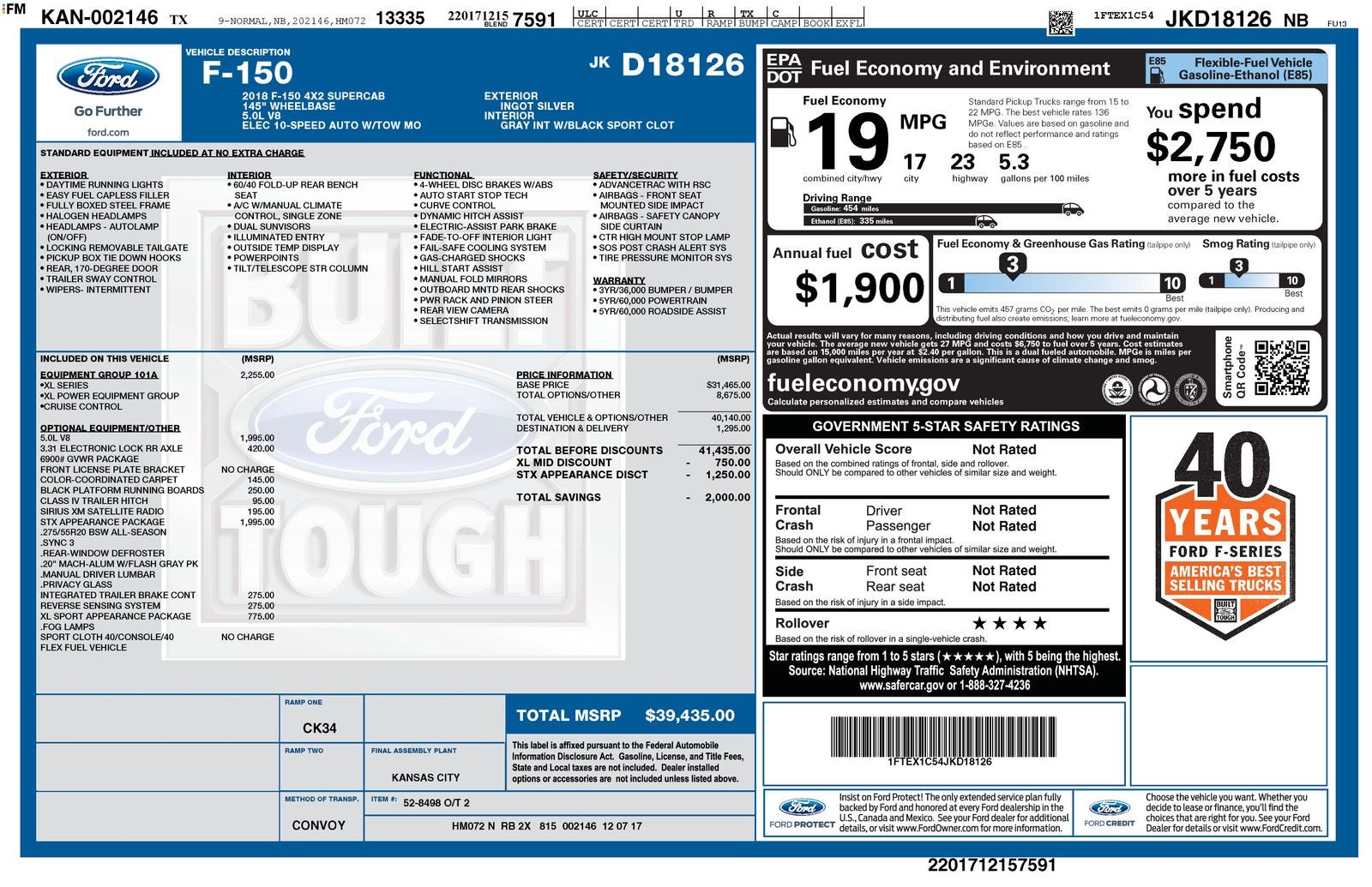 2018 Ford F-150 XL