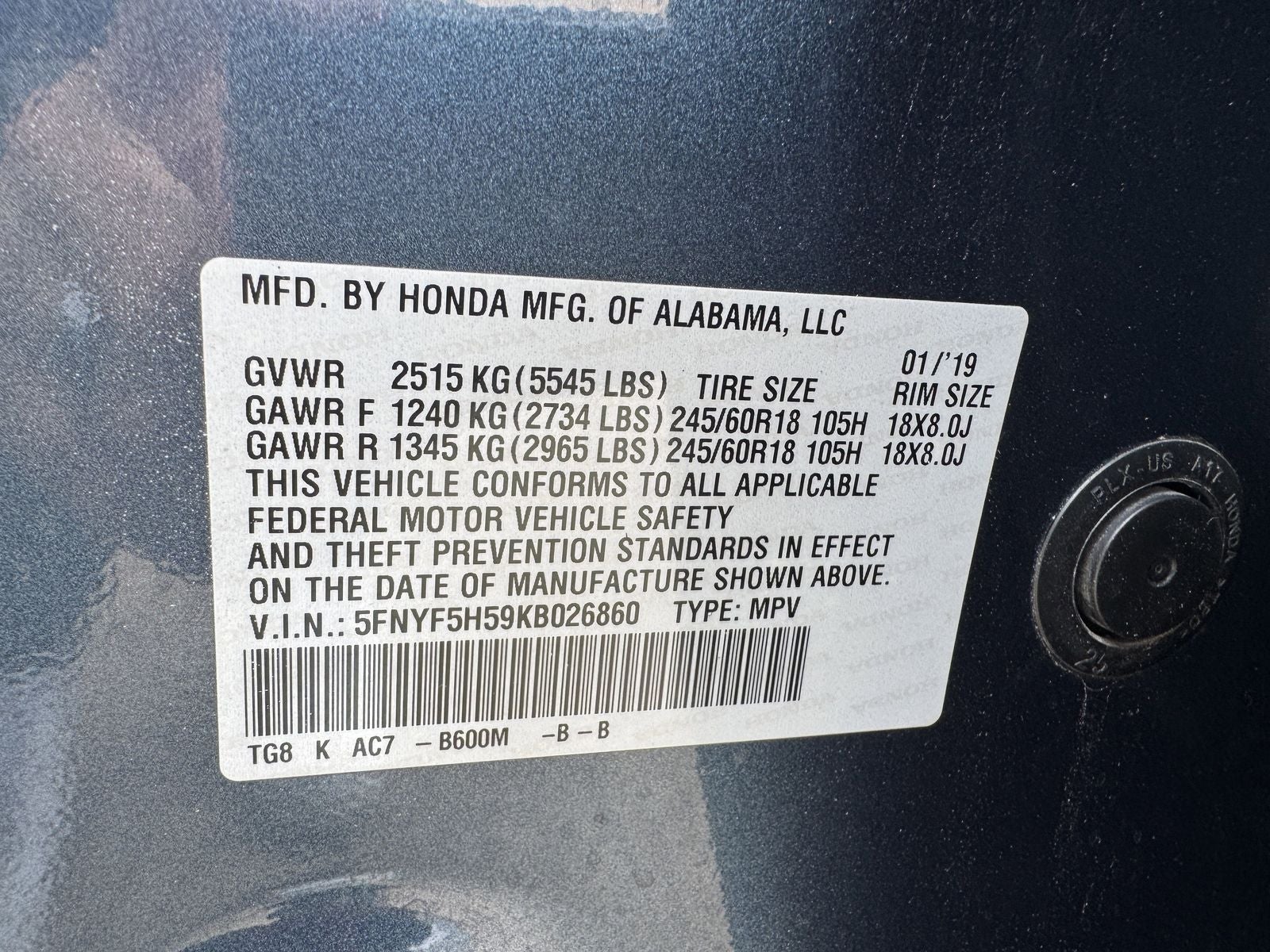 2019 Honda Pilot EX-L