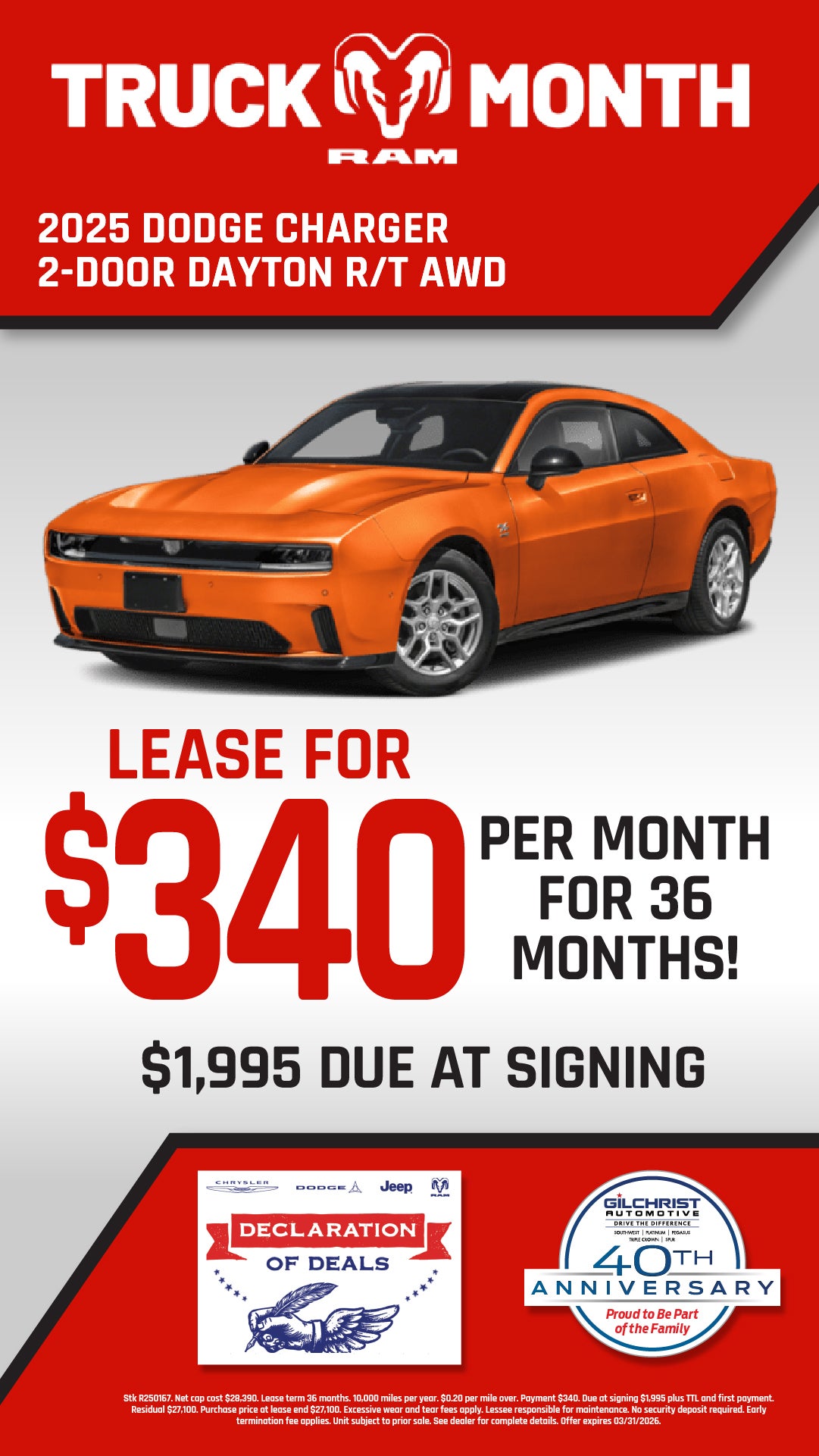 All-New 2025 Charger Daytona R/T For Only $340/mo!